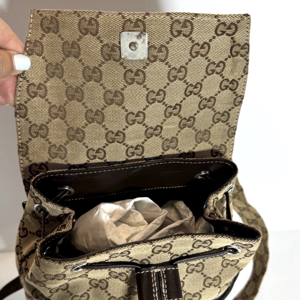 Gucci Monogram Drawstring Backpack - Picture 8 of 10